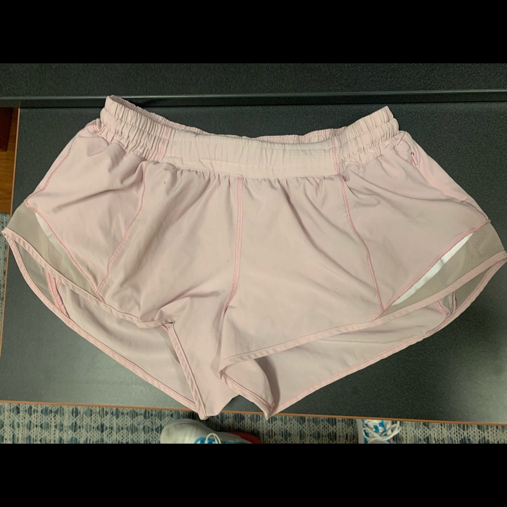 Light pink hotty hot lulu lemon shorts